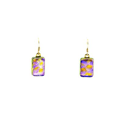 Golden Lavender Glass, earrings VINK887