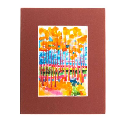 Larches in Fall, small print with mat BARC236
