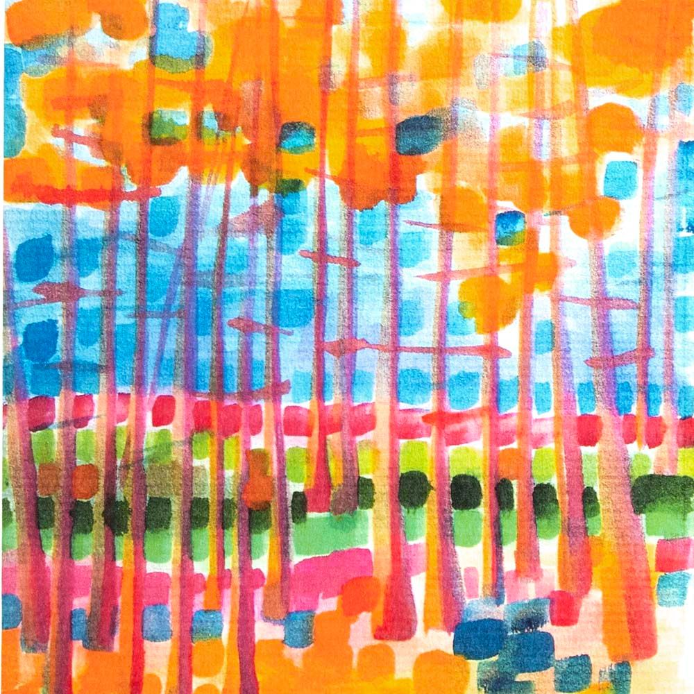 Larches in Fall, print with mat BARC239