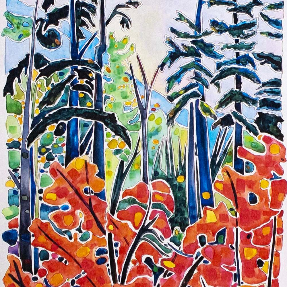 Fall in Glacier National Park, print with mat BARC241