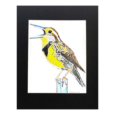 Meadowlark, print with mat BARC244