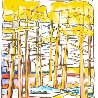 Larches 2, print with mat BARC240