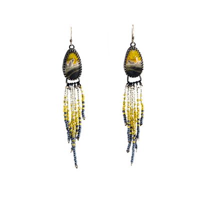 Bumble Bee Jasper Fringe, earrings REIP206