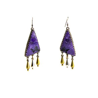 Lucy Charoite Dangle, earrings REIP212