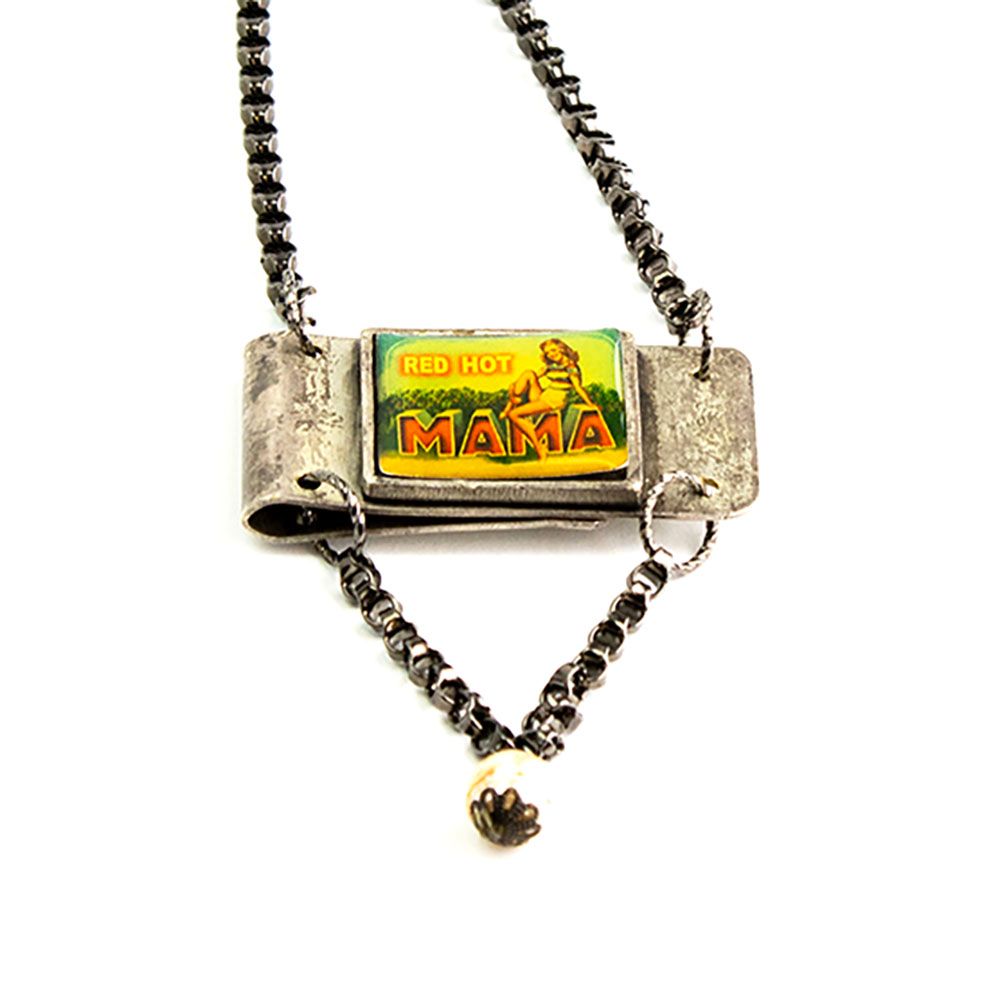 Vintage Money Clip Red Hot Mamma, necklace HILM140