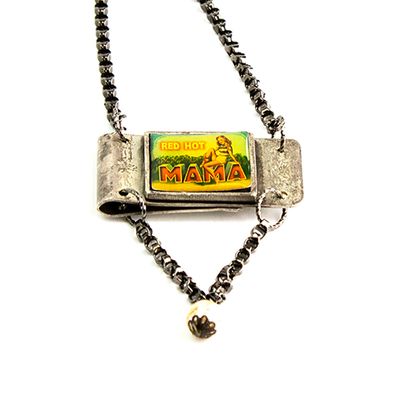 Vintage Money Clip Red Hot Mamma, necklace HILM140