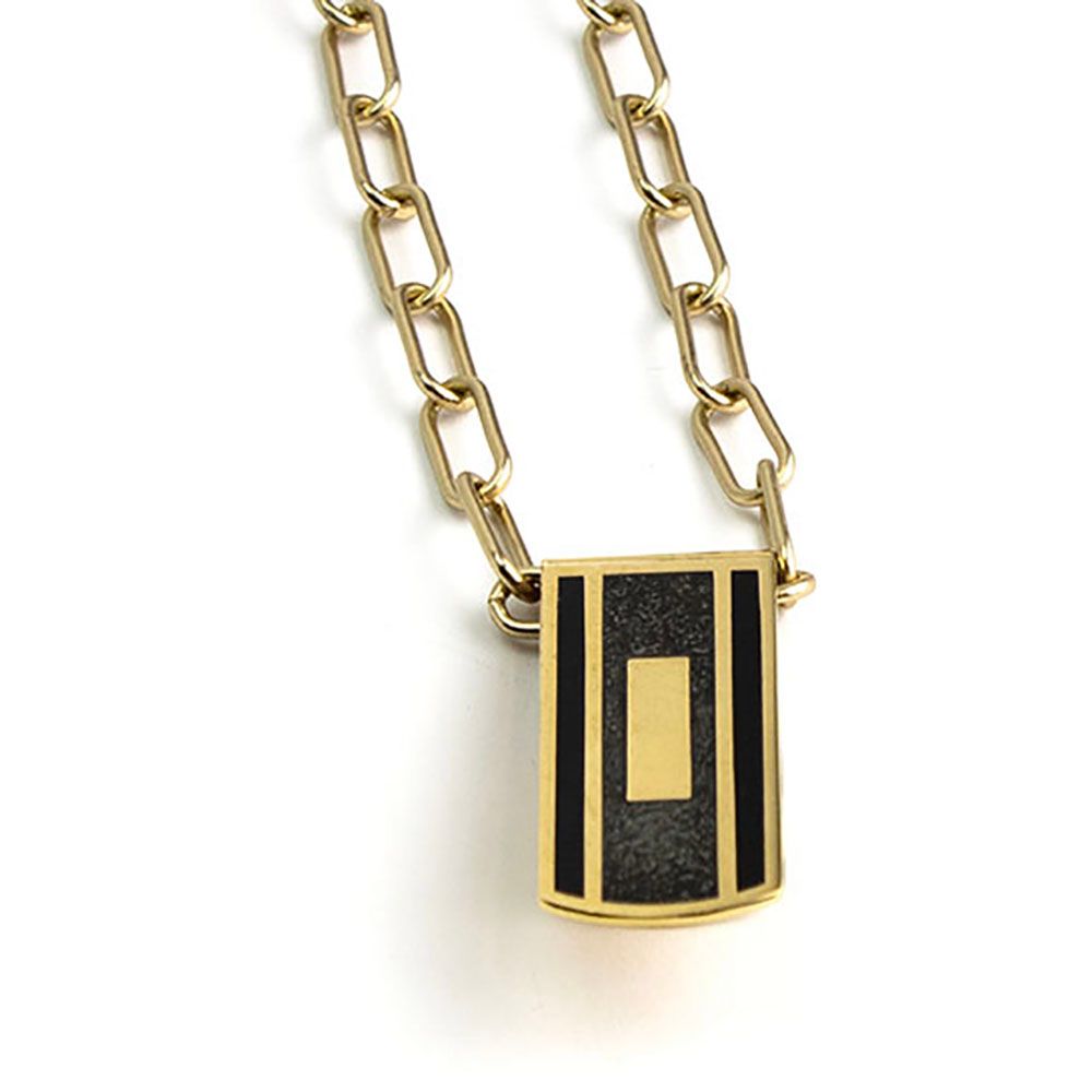 Vintage Black/Gold Money Clip, necklace HILM141