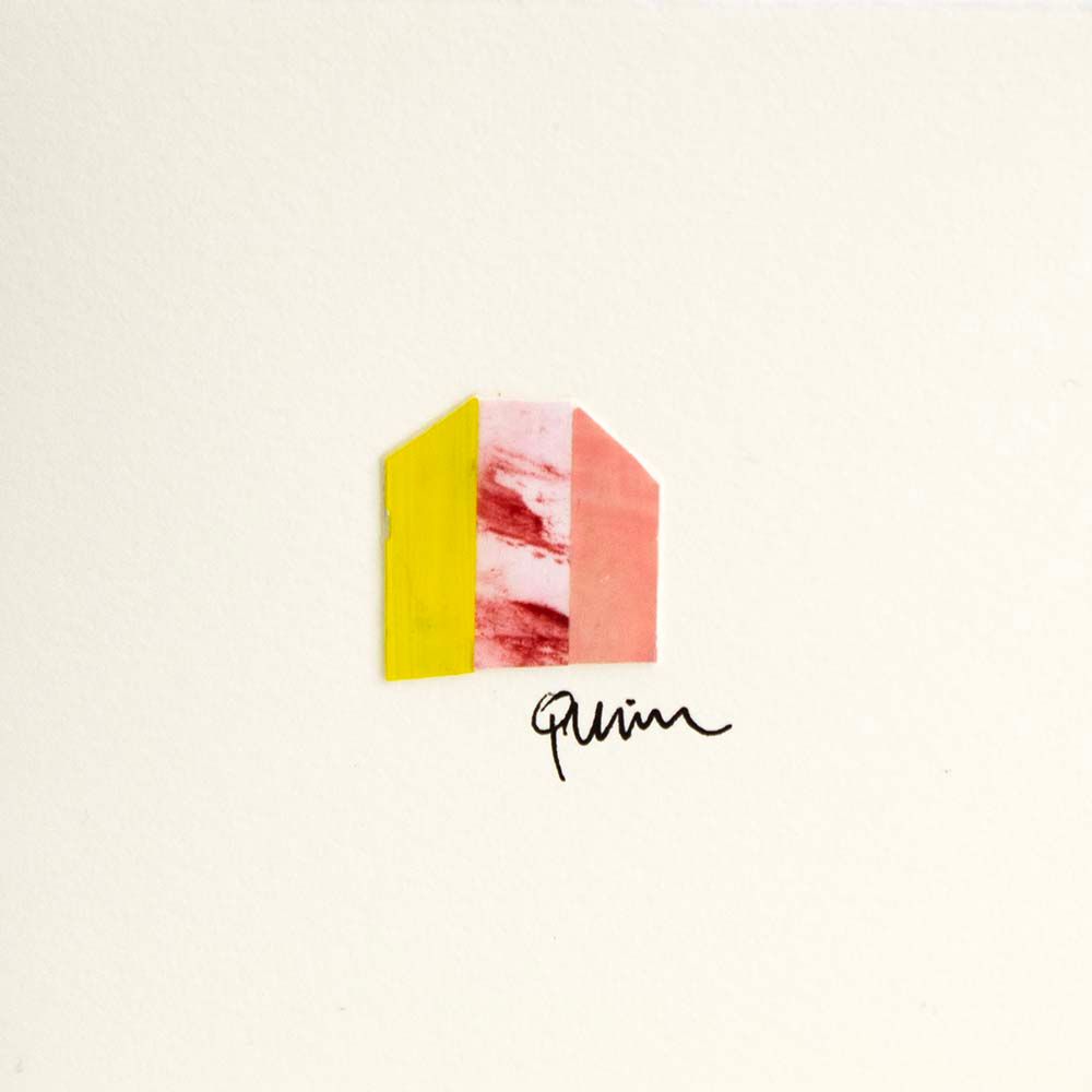 Yellow Meets Pink (17), micro-painting card QUID58