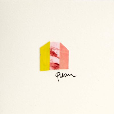 Yellow Meets Pink (17), micro-painting card QUID58