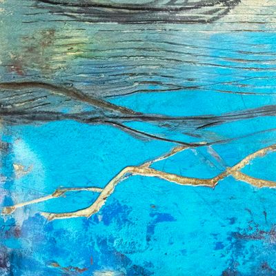 Swirl, oil and wax on paper SCHK19