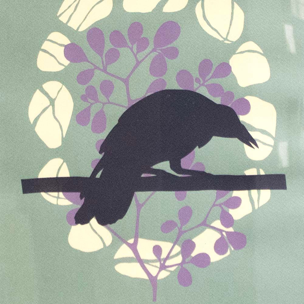 Untitled 1/2, (green background paper) framed silk screen print BURR180
