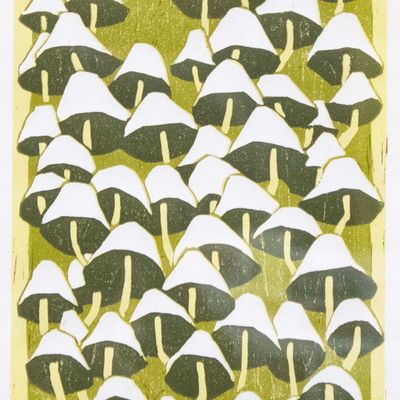 Fungi, framed woodcut ARMK040