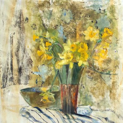 Daffodil, monotype painting SPED144