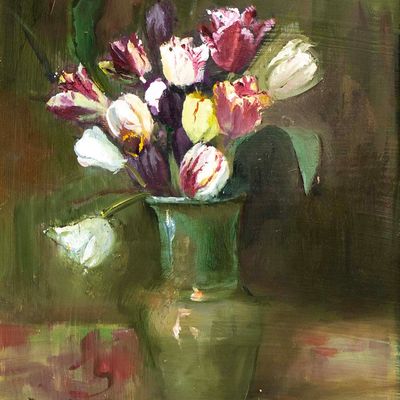 Still Life with Tulips, oil on panel SPED143