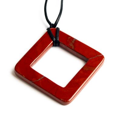 Red Open Square, necklace RILM108