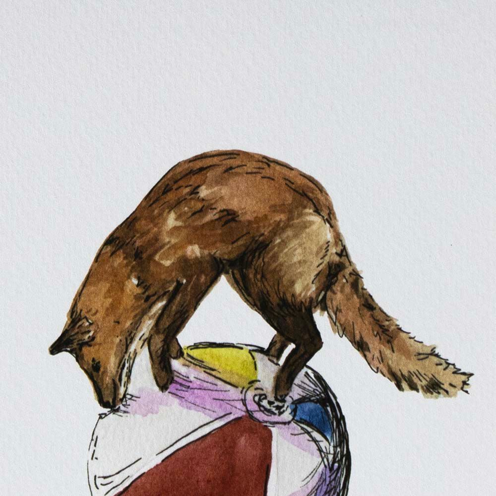 Fox, print WOOD28