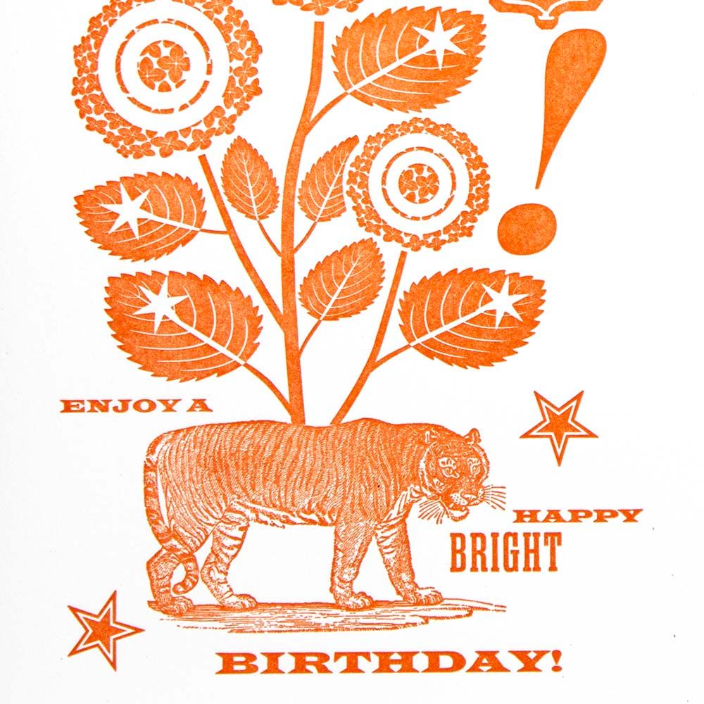 Tiger Joy, birthday card RAER71