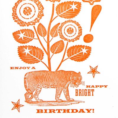 Tiger Joy, birthday card RAER71