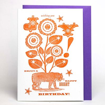 Tiger Joy, birthday card RAER71