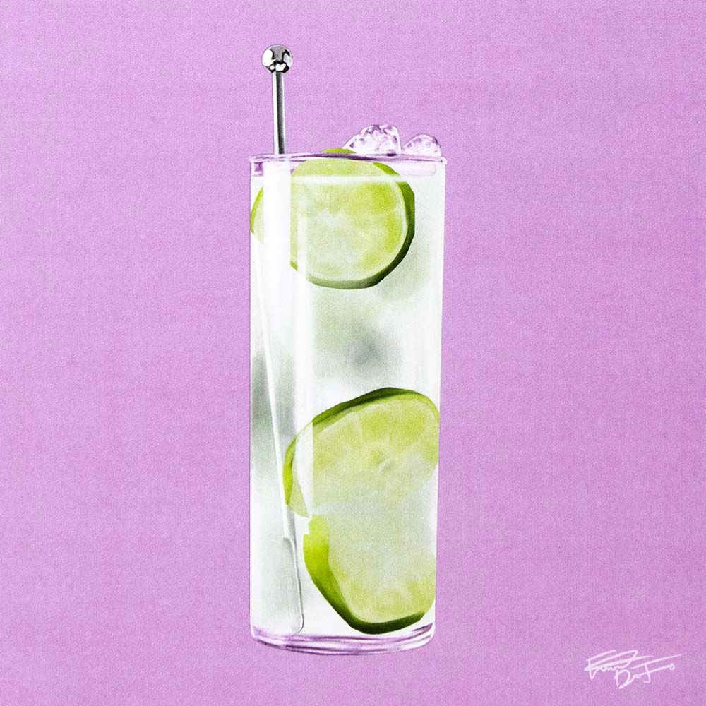 Gin Lime Rickey, print DEFE04