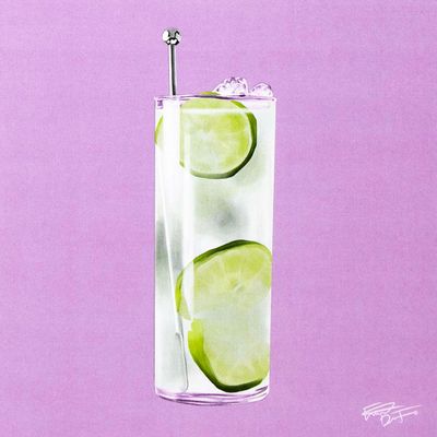 Gin Lime Rickey, print DEFE04