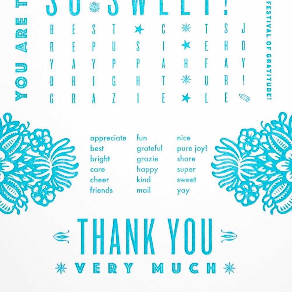 Word Search, thank you card RAER72