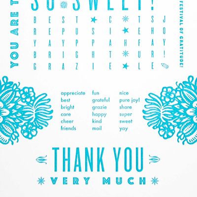 Word Search, thank you card RAER72