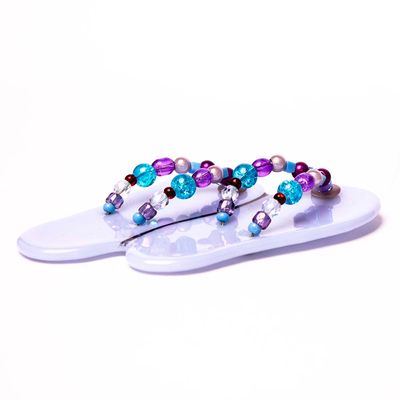 Flip Flops: Lavender with Purple Beads, glass VINK954