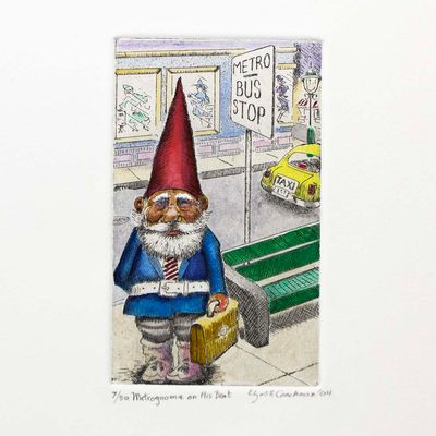 Metrognome on His Beat, etching COAE028