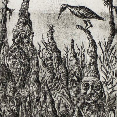 Cypress Gnomes, etching/aquatint COAE029