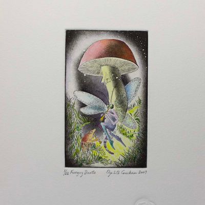 Funguy Duette,  etching/aquatint COAE038