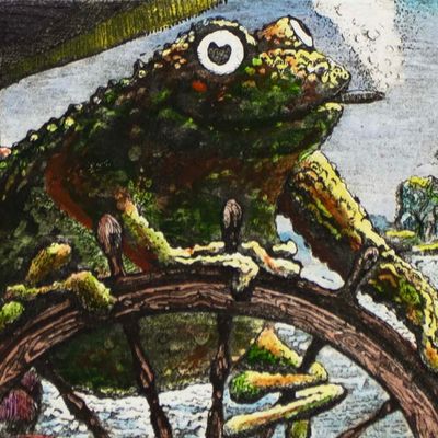 At the Helm of the Toad Vehicle, etching/aquatint COAE031