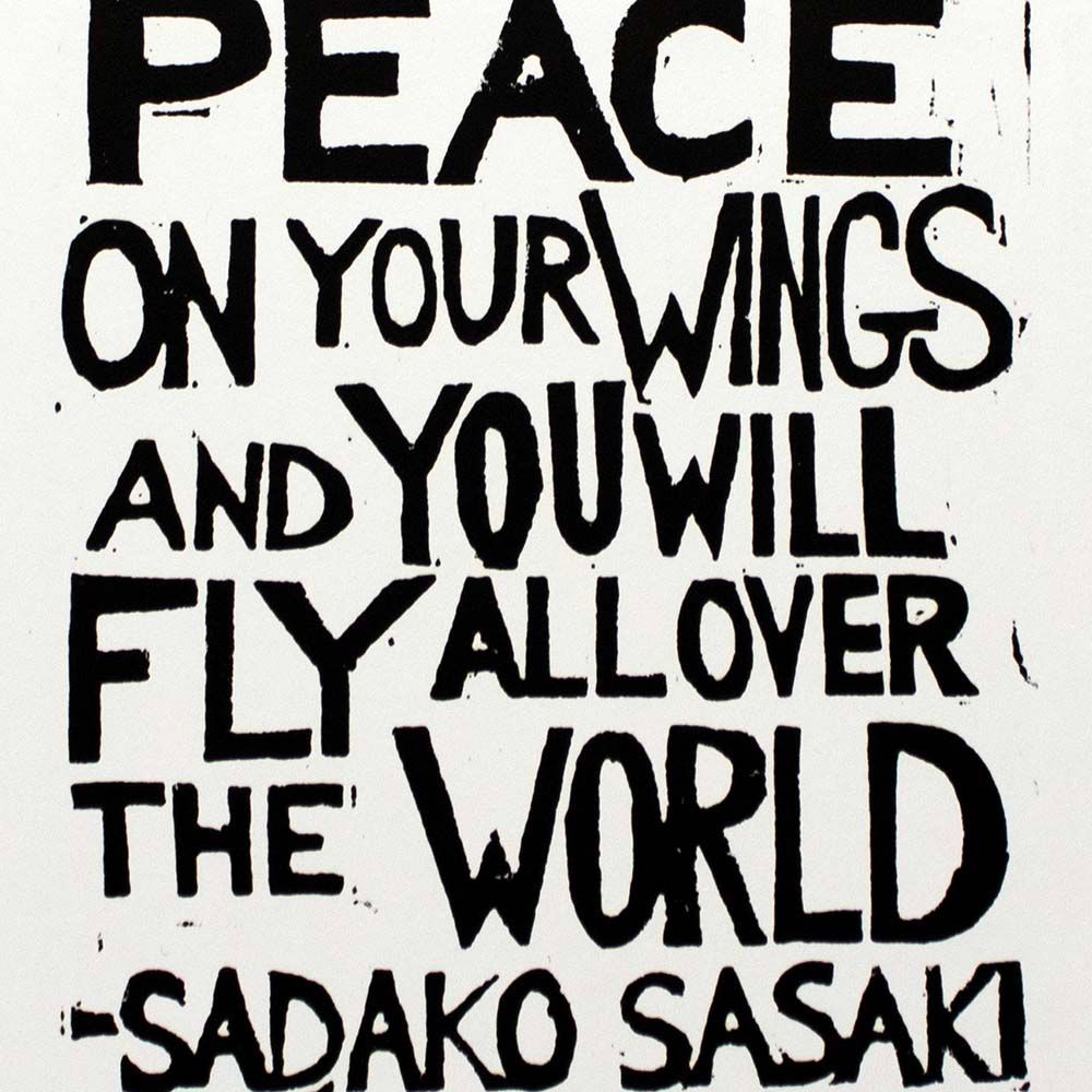 I Will Write Peace, woodcut print ARMK062