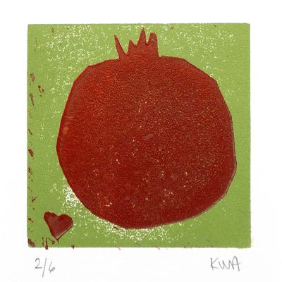 Tiny Pom, woodcut print ARMK060