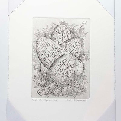 Scrabbled Eggs and Bacon, etching COAE037
