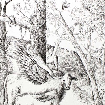 Holy Cow, intaglio etching COAE014