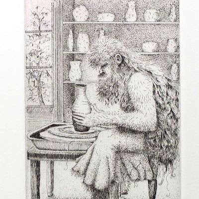 Hairy Potter, intaglio etching COAE013
