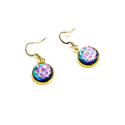 Berry Glass on Gold Circle, earrings VINK925
