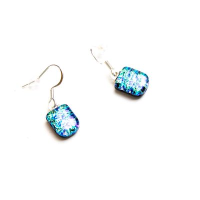 Peacock Blues Square, earrings VINK931
