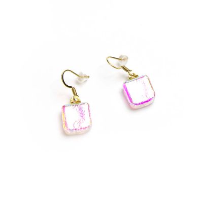 Frosted Pink Square, earrings VINK936