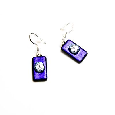 Cobalt with Silver Drop, earrings VINK938