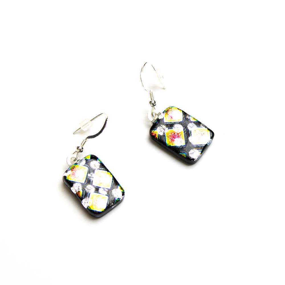 Diamonds over Silver Black, earrings VINK948
