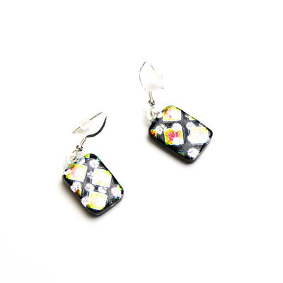 Diamonds over Silver Black, earrings VINK948