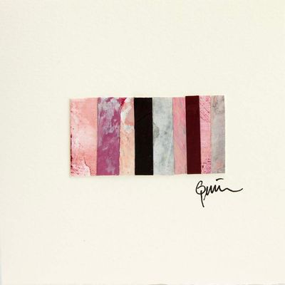 Pink Red Rose Stripes (12), micro-painting card QUID54