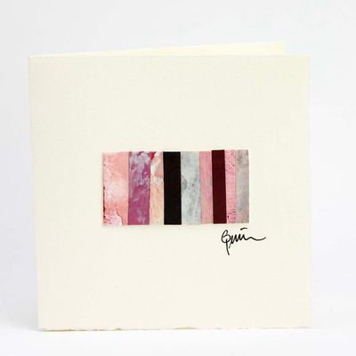 Pink Red Rose Stripes (12), micro-painting card QUID54