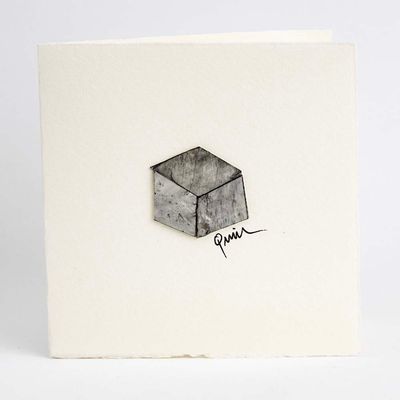Grey Cube (1), micro-painting card QUID48