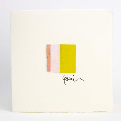 Pink to Yellow Stripe (18), micro-painting card QUID59