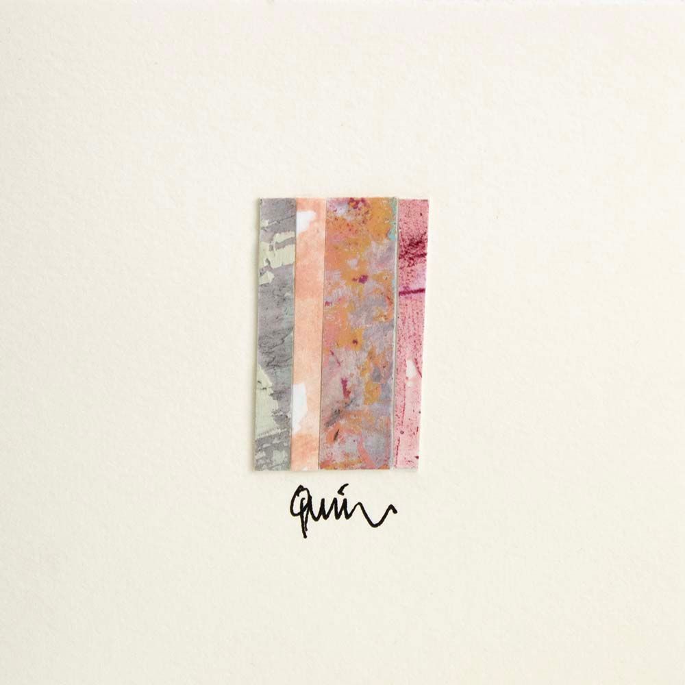 Salmon Pink Grey Stripe (32), micro-painting card QUID66