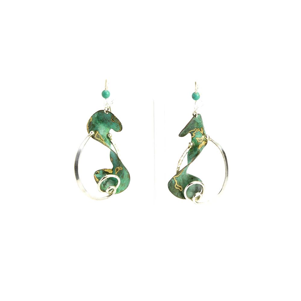 Formed Green Patina Turquoise, earrings TRYL162