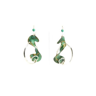 Formed Green Patina Turquoise, earrings TRYL162